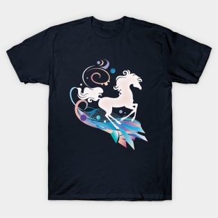 White running horse on abstract background T-Shirt